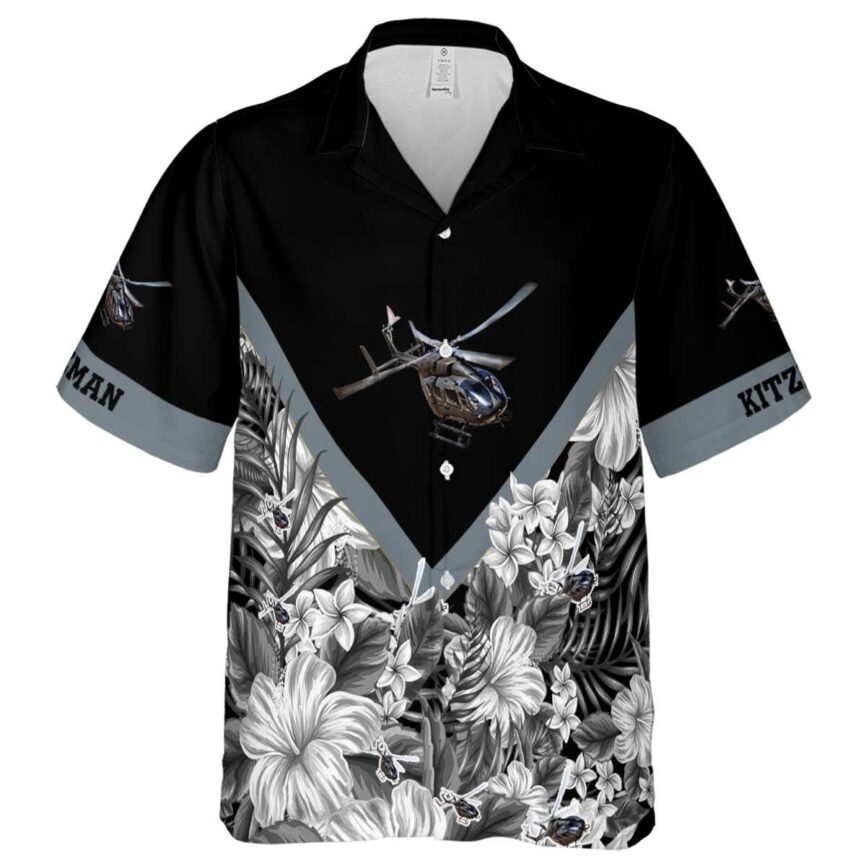 Customized Helicopter Bold Floral Number Hawaiian Shirt Fashion forward