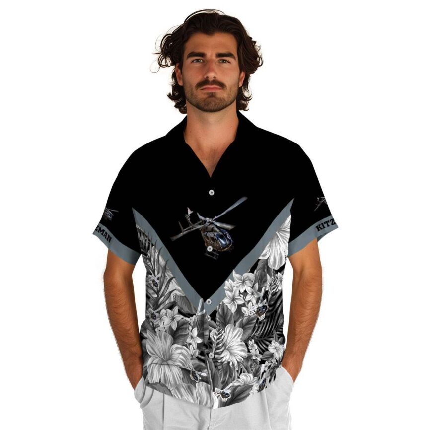 Customized Helicopter Bold Floral Number Hawaiian Shirt New Arrival