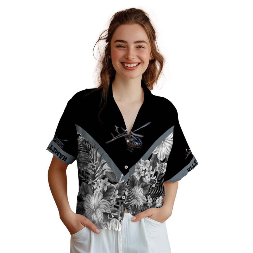 Customized Helicopter Bold Floral Number Hawaiian Shirt Top rated