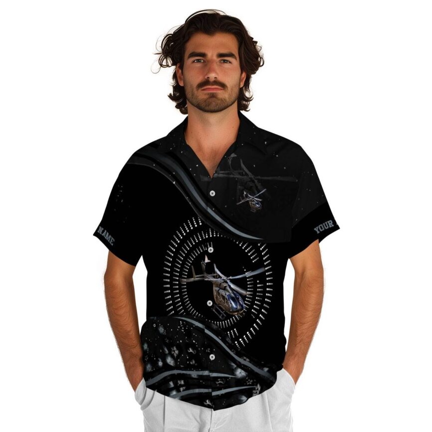 Customized Helicopter Dynamic Swirl Hawaiian Shirt New Arrival