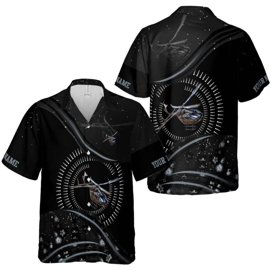 Customized Helicopter Dynamic Swirl Hawaiian Shirt Premium grade