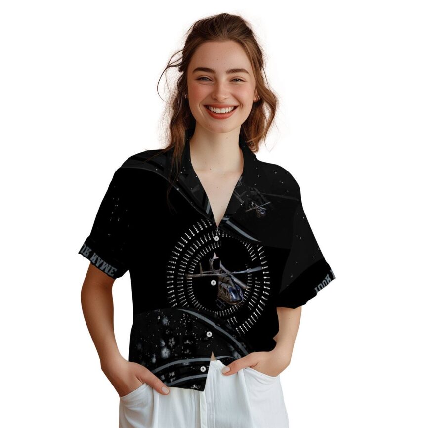 Customized Helicopter Dynamic Swirl Hawaiian Shirt Top rated