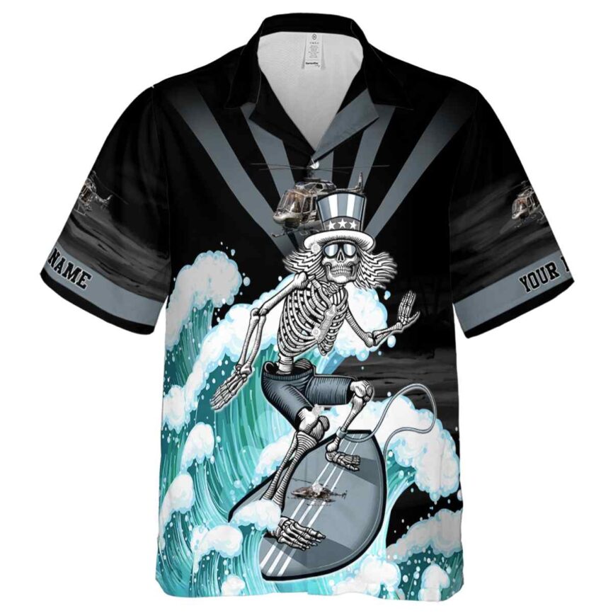 Customized Helicopter Grateful Dead Motif Hawaiian Shirt Fashion forward