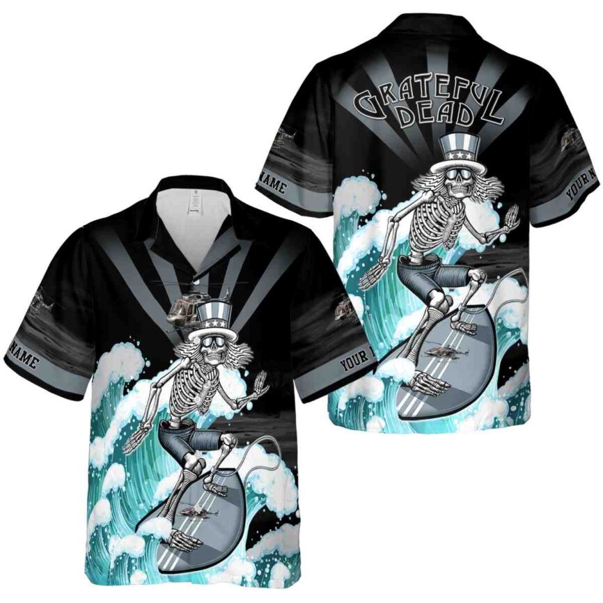 Customized Helicopter Grateful Dead Motif Hawaiian Shirt Premium grade