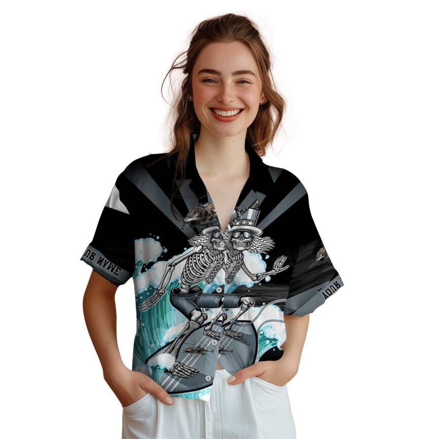 Customized Helicopter Grateful Dead Motif Hawaiian Shirt Top rated