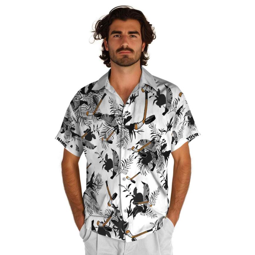 Customized Hockey Leafy Accents Hawaiian Shirt New Arrival