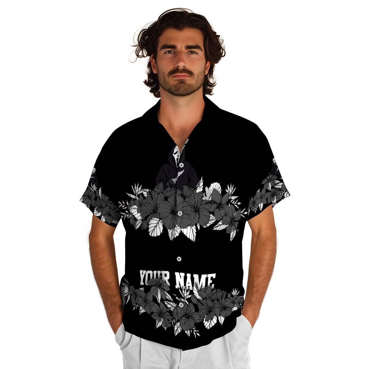 Customized Horror Hibiscus Band Hawaiian Shirt New Arrival Customized Horror Hibiscus Band Hawaiian Shirt New Arrival