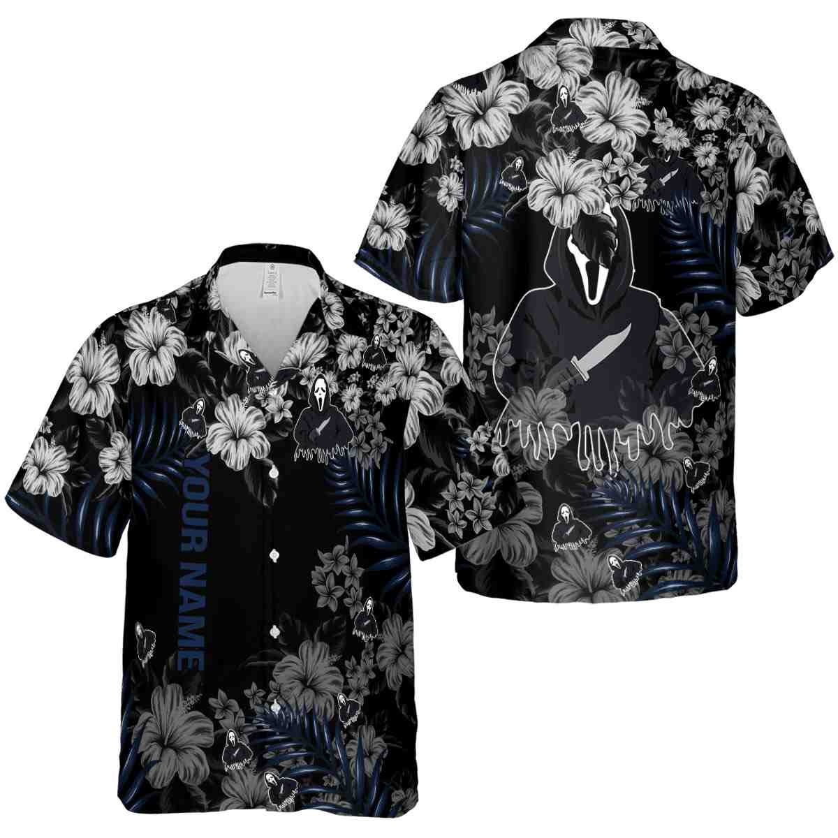 Customized Horror Hibiscus Pattern Hawaiian Shirt Premium grade Customized Horror Hibiscus Pattern Hawaiian Shirt Premium grade
