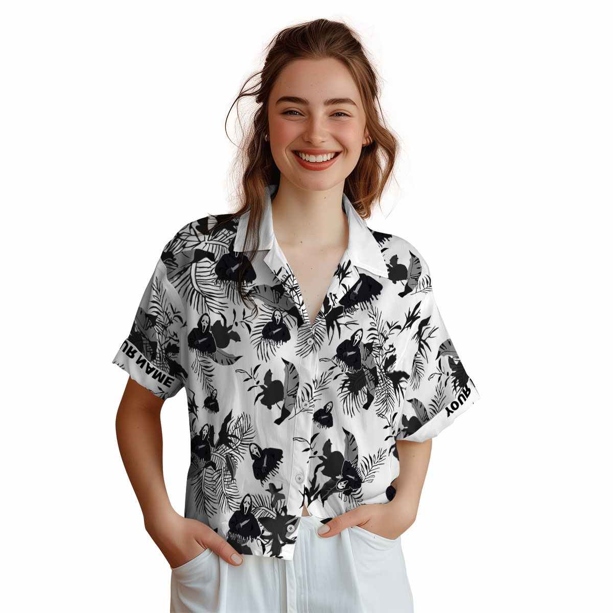 Customized Horror Leafy Accents Hawaiian Shirt Top rated Customized Horror Leafy Accents Hawaiian Shirt Top rated