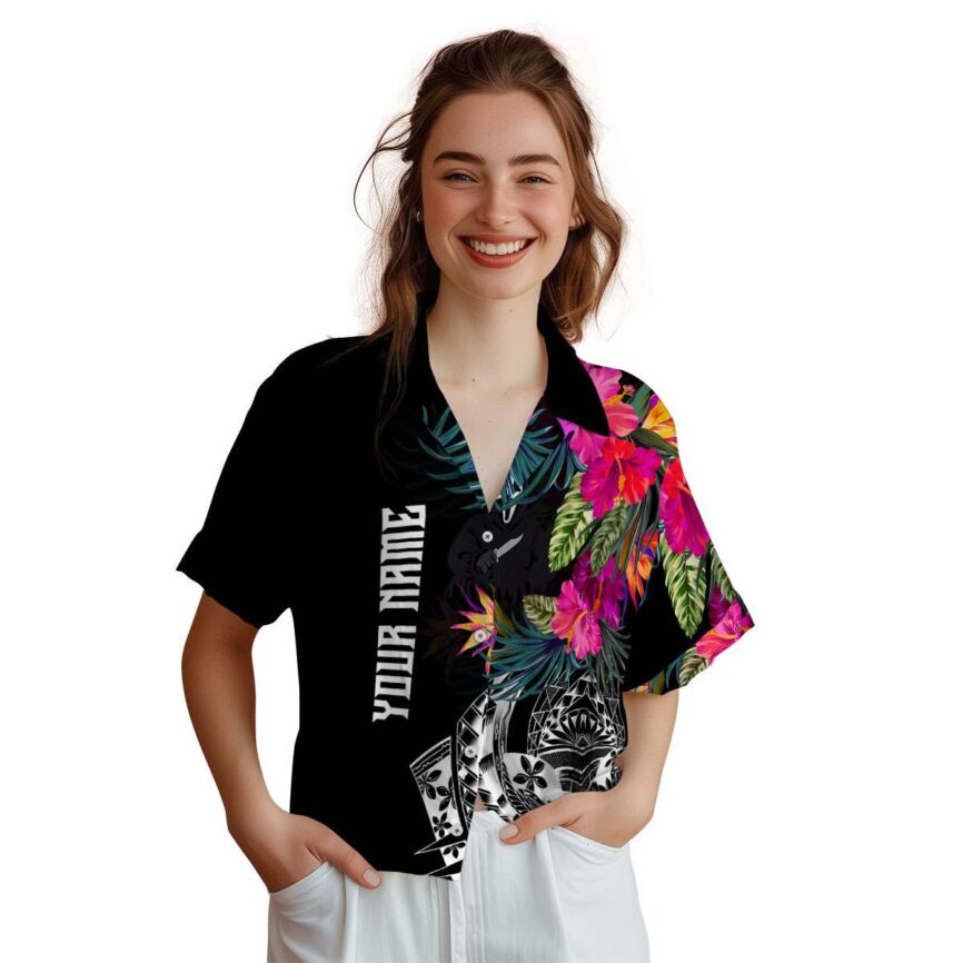 Customized Horror Polynesian Flowers Hawaiian Shirt Top rated