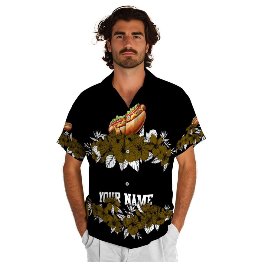 Customized Hot Dog Hibiscus Band Hawaiian Shirt New Arrival
