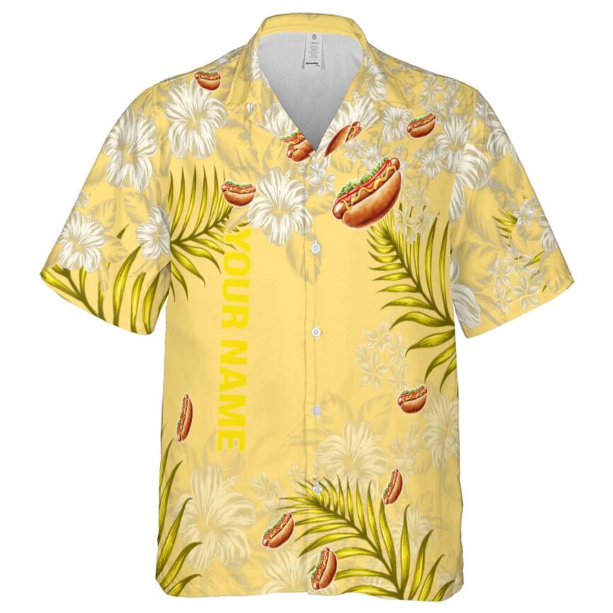Customized Hot Dog Hibiscus Pattern Hawaiian Shirt Fashion forward