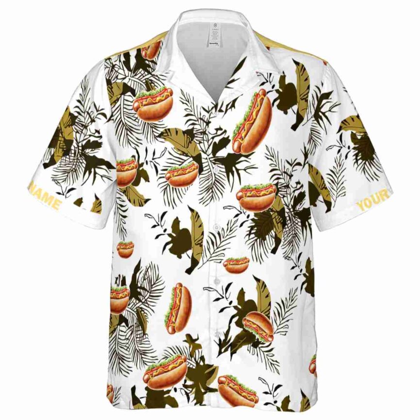 Customized Hot Dog Leafy Accents Hawaiian Shirt Fashion forward