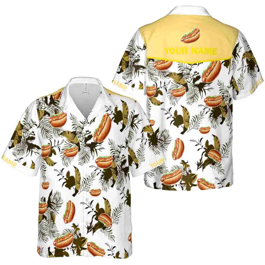 Customized Hot Dog Leafy Accents Hawaiian Shirt Premium grade