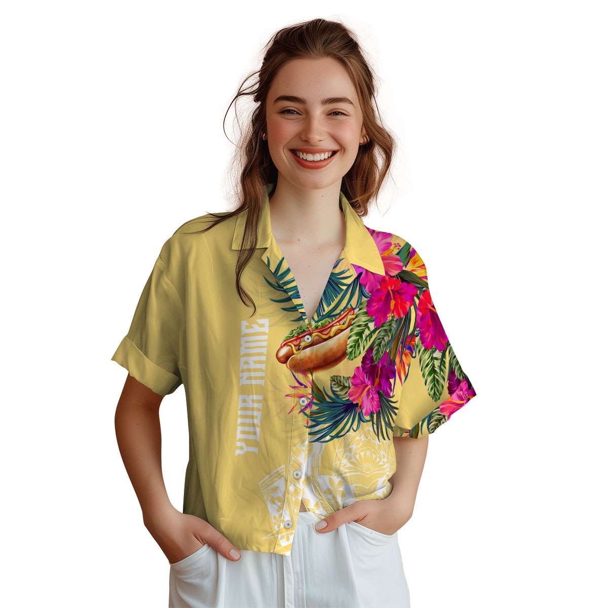 Customized Hot Dog Polynesian Flowers Hawaiian Shirt Top rated Customized Hot Dog Polynesian Flowers Hawaiian Shirt Top rated