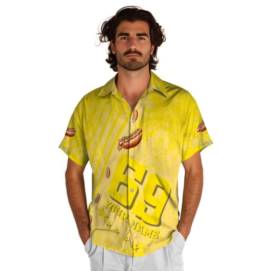 Customized Hot Dog Stripe Burst Hawaiian Shirt New Arrival