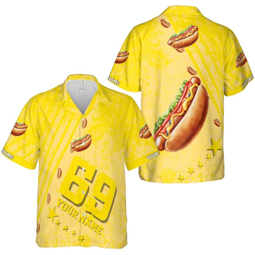 Customized Hot Dog Stripe Burst Hawaiian Shirt Premium grade