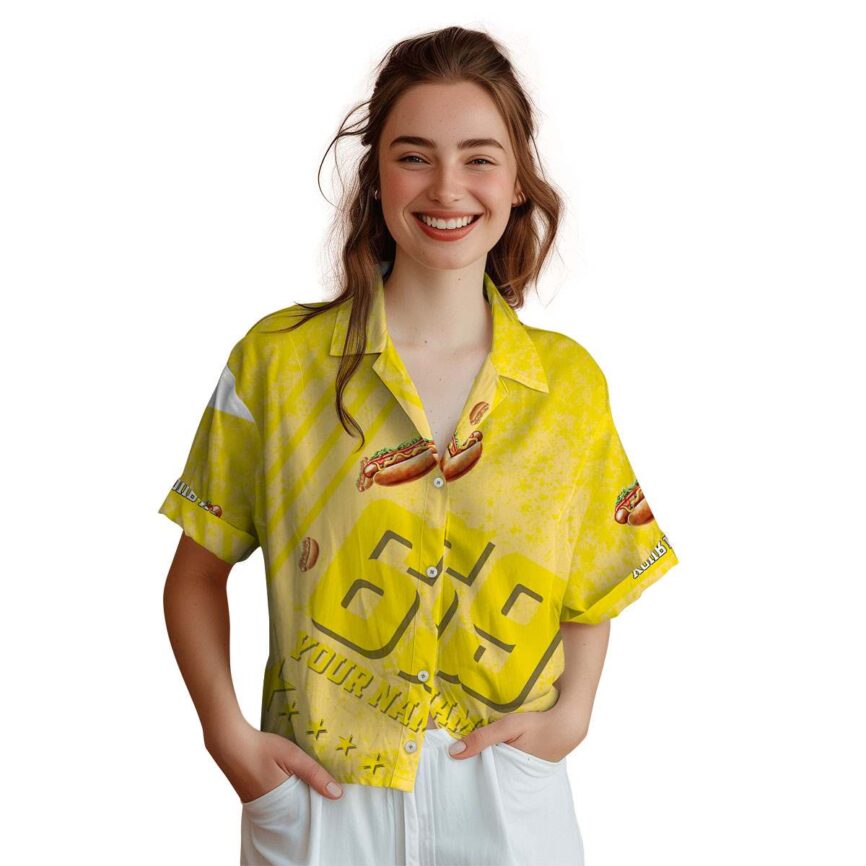 Customized Hot Dog Stripe Burst Hawaiian Shirt Top rated