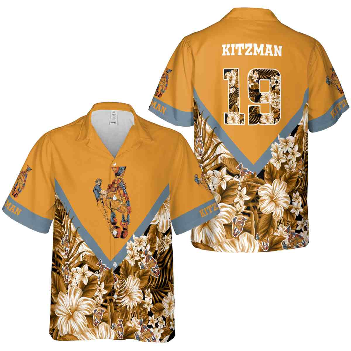 Customized Ironworker Bold Floral Number Hawaiian Shirt Premium grade Customized Ironworker Bold Floral Number Hawaiian Shirt Premium grade