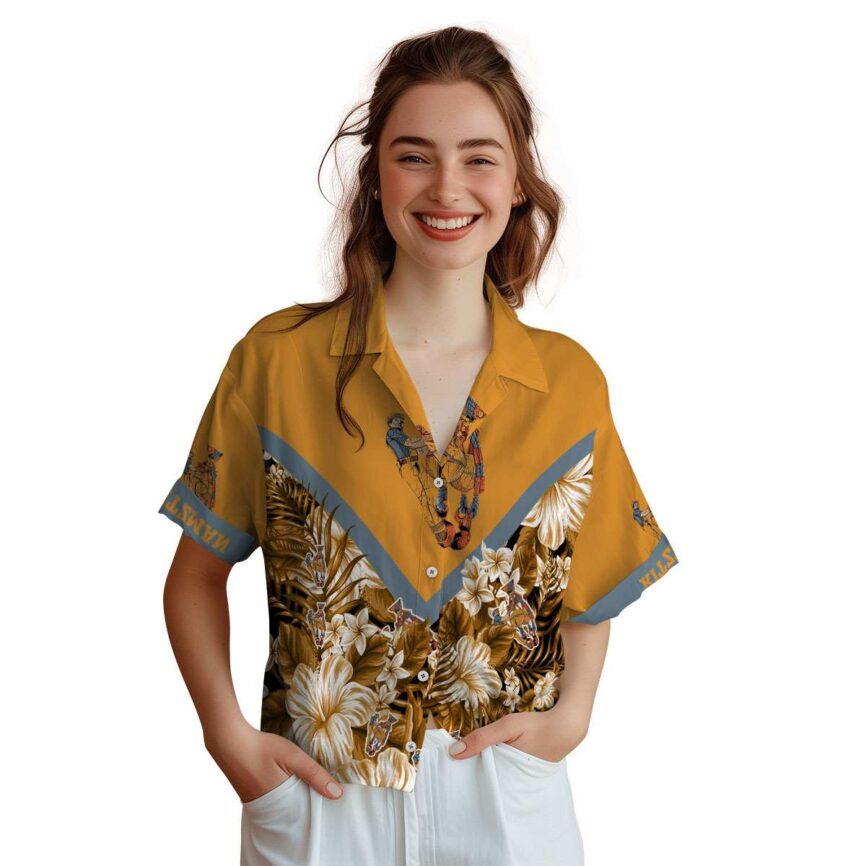 Customized Ironworker Bold Floral Number Hawaiian Shirt Top rated