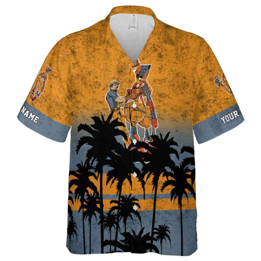 Customized Ironworker Sunset Gradient Hawaiian Shirt Fashion forward