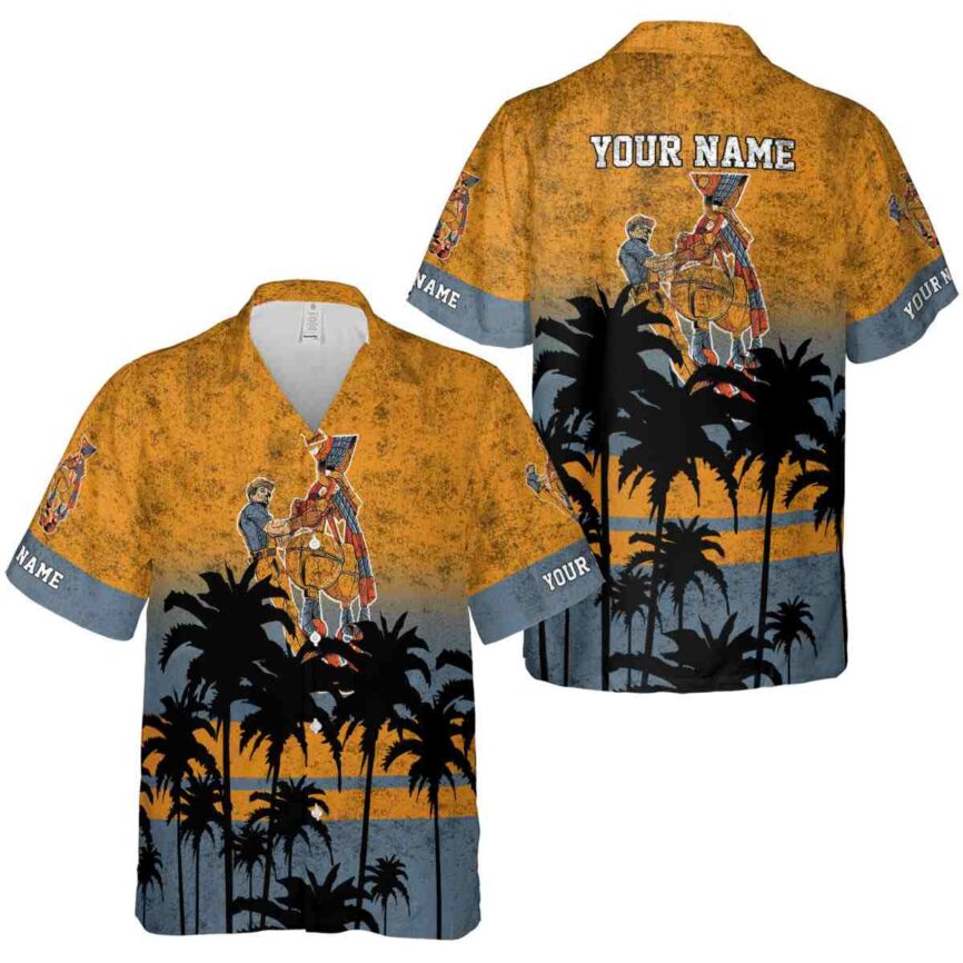 Customized Ironworker Sunset Gradient Hawaiian Shirt Premium grade