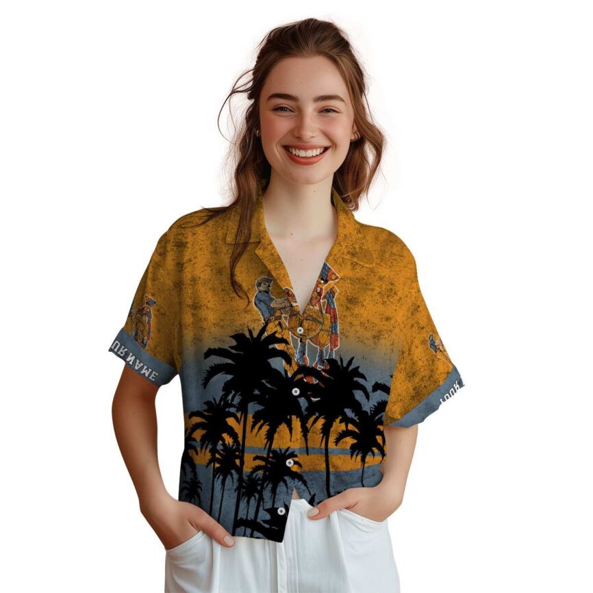 Customized Ironworker Sunset Gradient Hawaiian Shirt Top rated