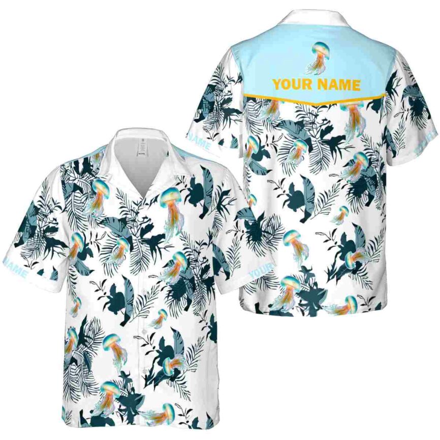 Customized Jellyfish Leafy Accents Hawaiian Shirt Premium grade
