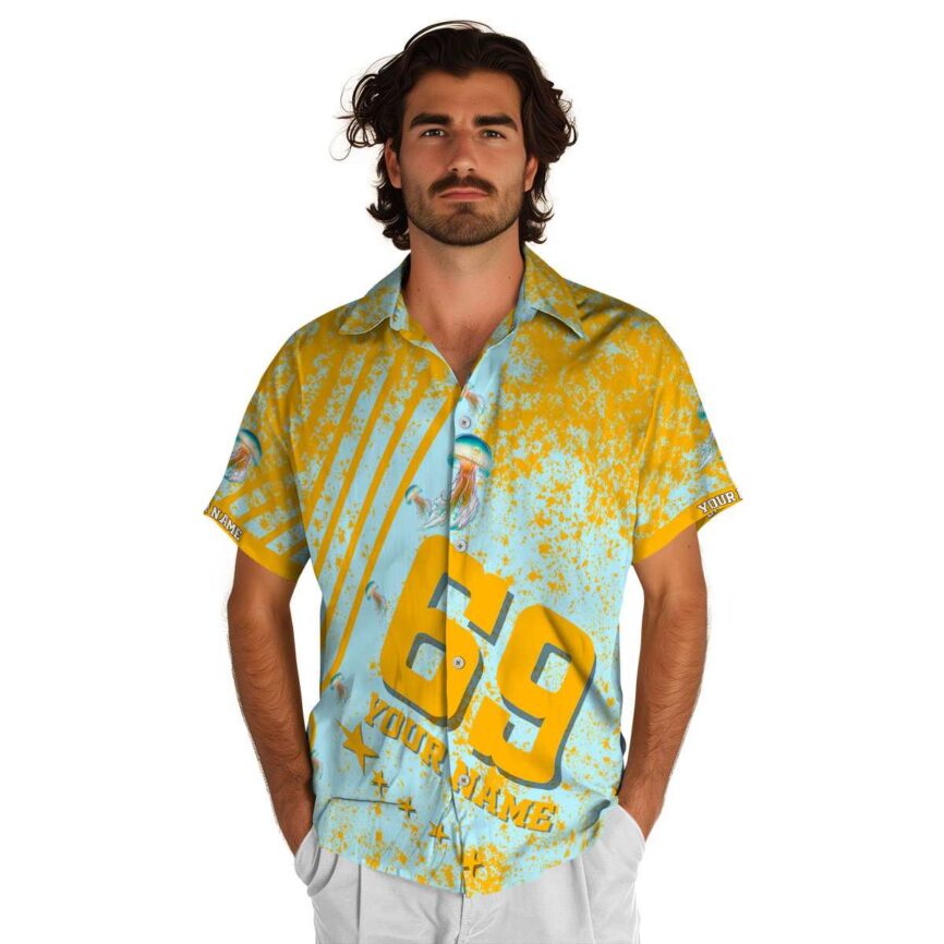 Customized Jellyfish Stripe Burst Hawaiian Shirt New Arrival
