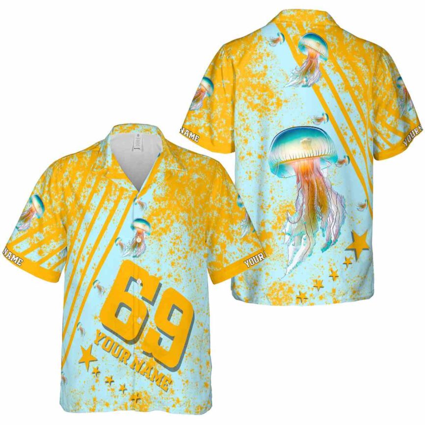 Customized Jellyfish Stripe Burst Hawaiian Shirt Premium grade