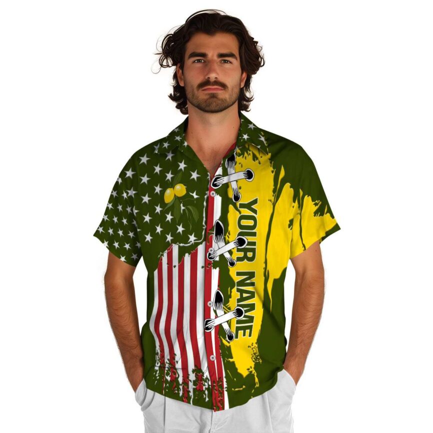 Customized Lemon Flag Stitches Hawaiian Shirt New Arrival
