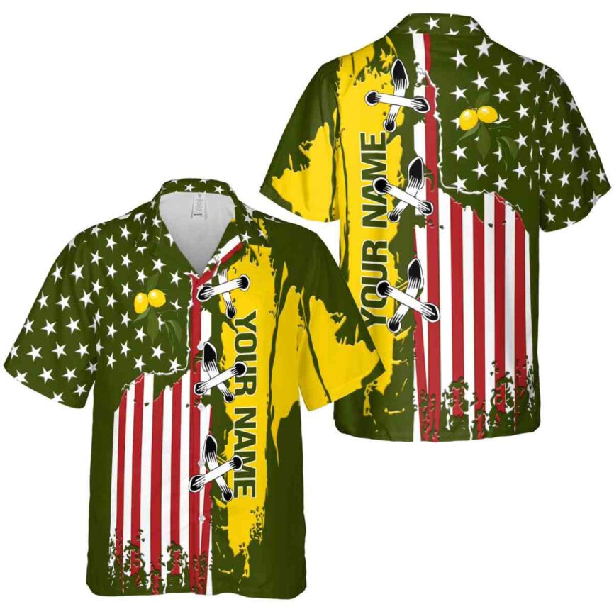 Customized Lemon Flag Stitches Hawaiian Shirt Premium grade
