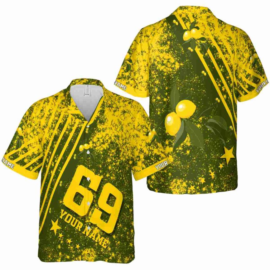 Customized Lemon Stripe Burst Hawaiian Shirt Premium grade
