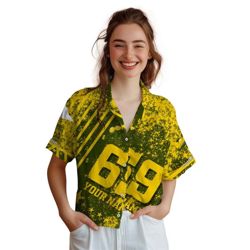 Customized Lemon Stripe Burst Hawaiian Shirt Top rated