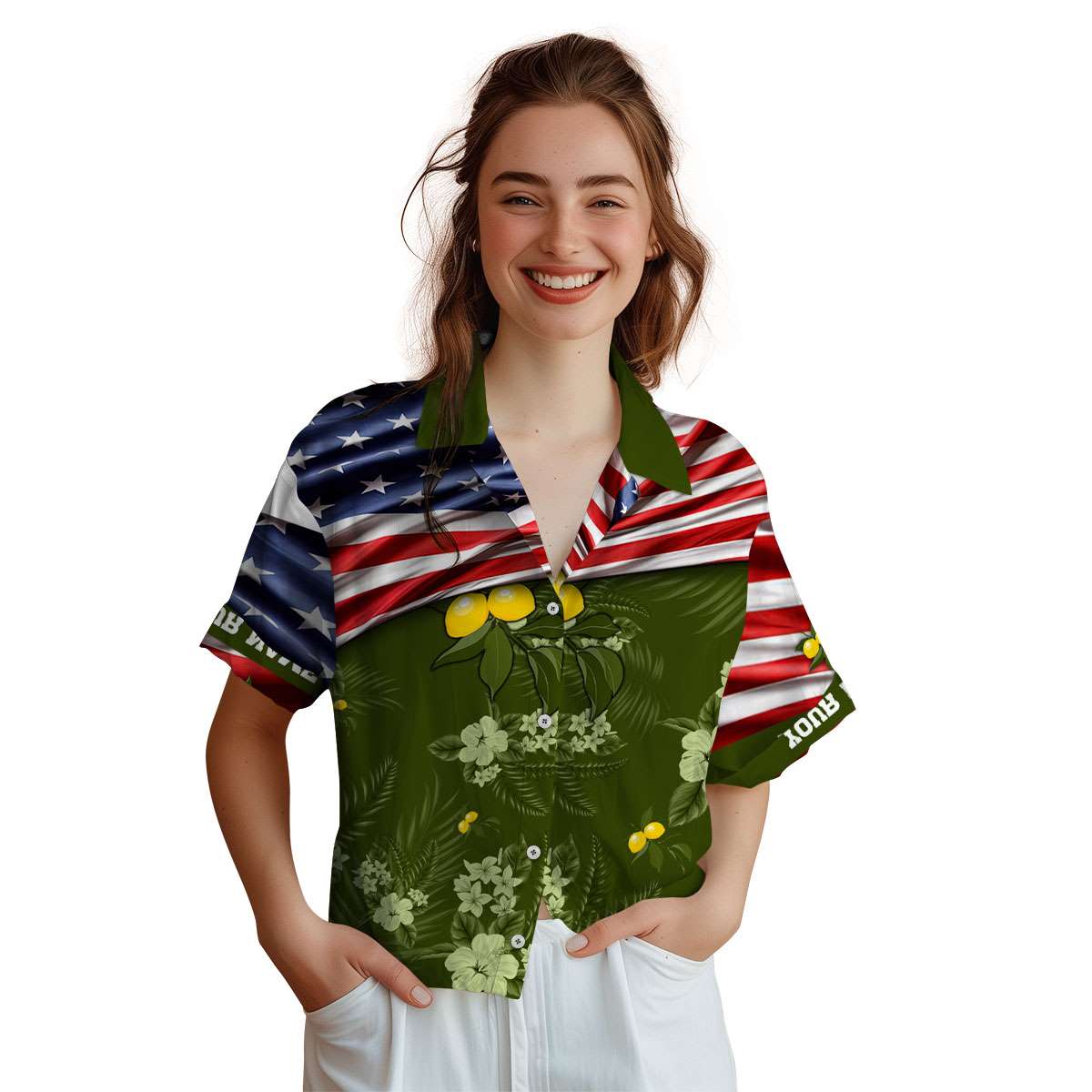 Customized Lemon US Flag Themed Hawaiian Shirt Top rated Customized Lemon US Flag Themed Hawaiian Shirt Top rated