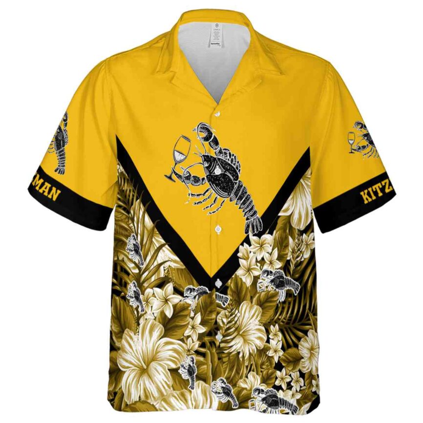 Customized Lobster Bold Floral Number Hawaiian Shirt Fashion forward