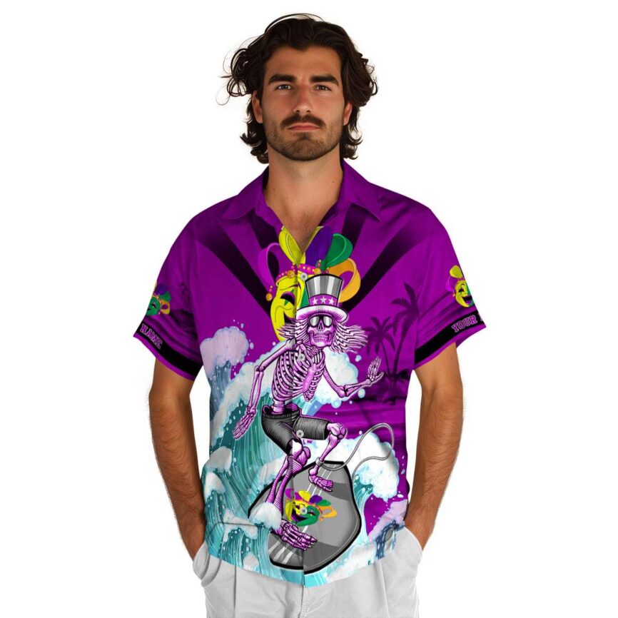 Customized Mardi Gras Grateful Dead Motif Hawaiian Shirt New Arrival