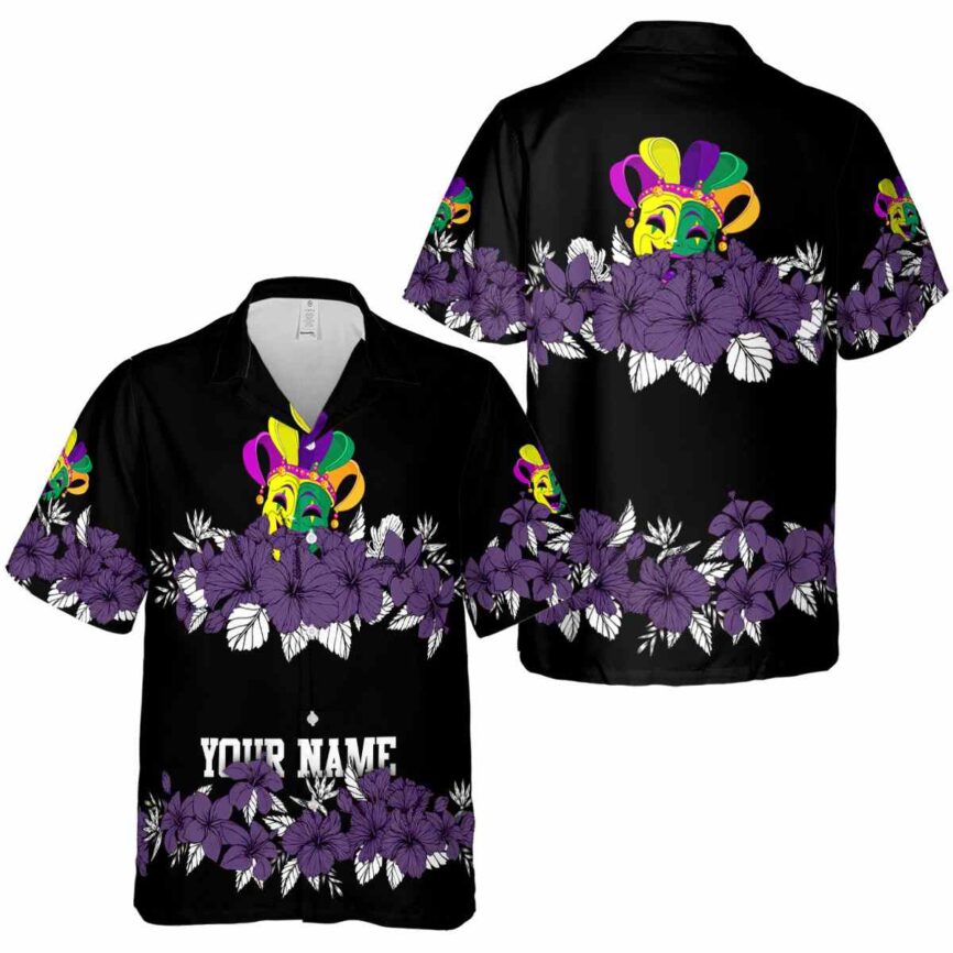 Customized Mardi Gras Hibiscus Band Hawaiian Shirt Premium grade