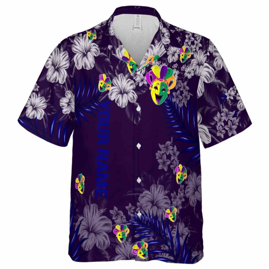 Customized Mardi Gras Hibiscus Pattern Hawaiian Shirt Fashion forward