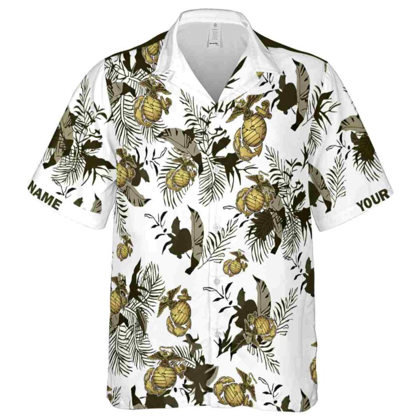 Customized Marine Corps Leafy Accents Hawaiian Shirt Fashion forward