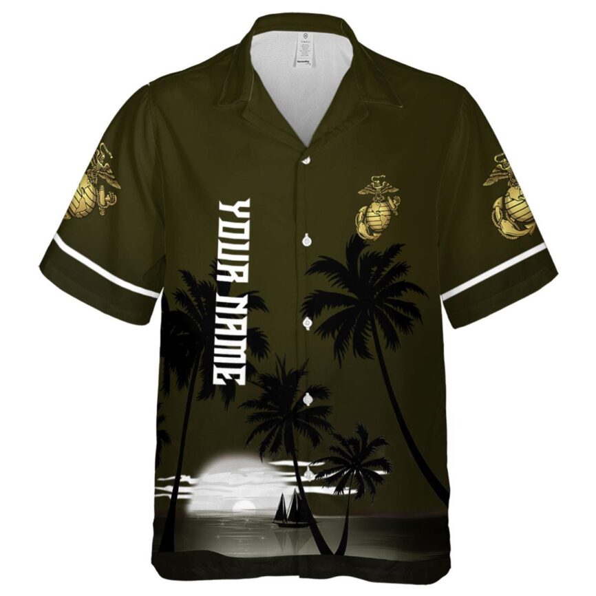 Customized Marine Corps Ocean Sunset Hawaiian Shirt Fashion forward