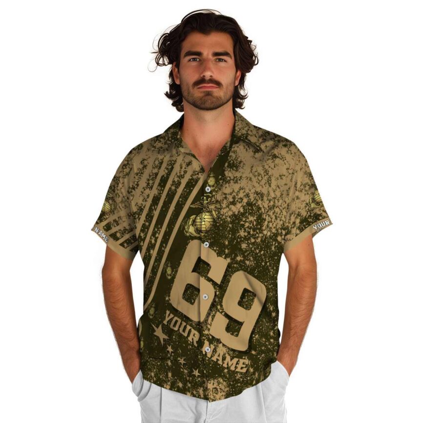 Customized Marine Corps Stripe Burst Hawaiian Shirt New Arrival