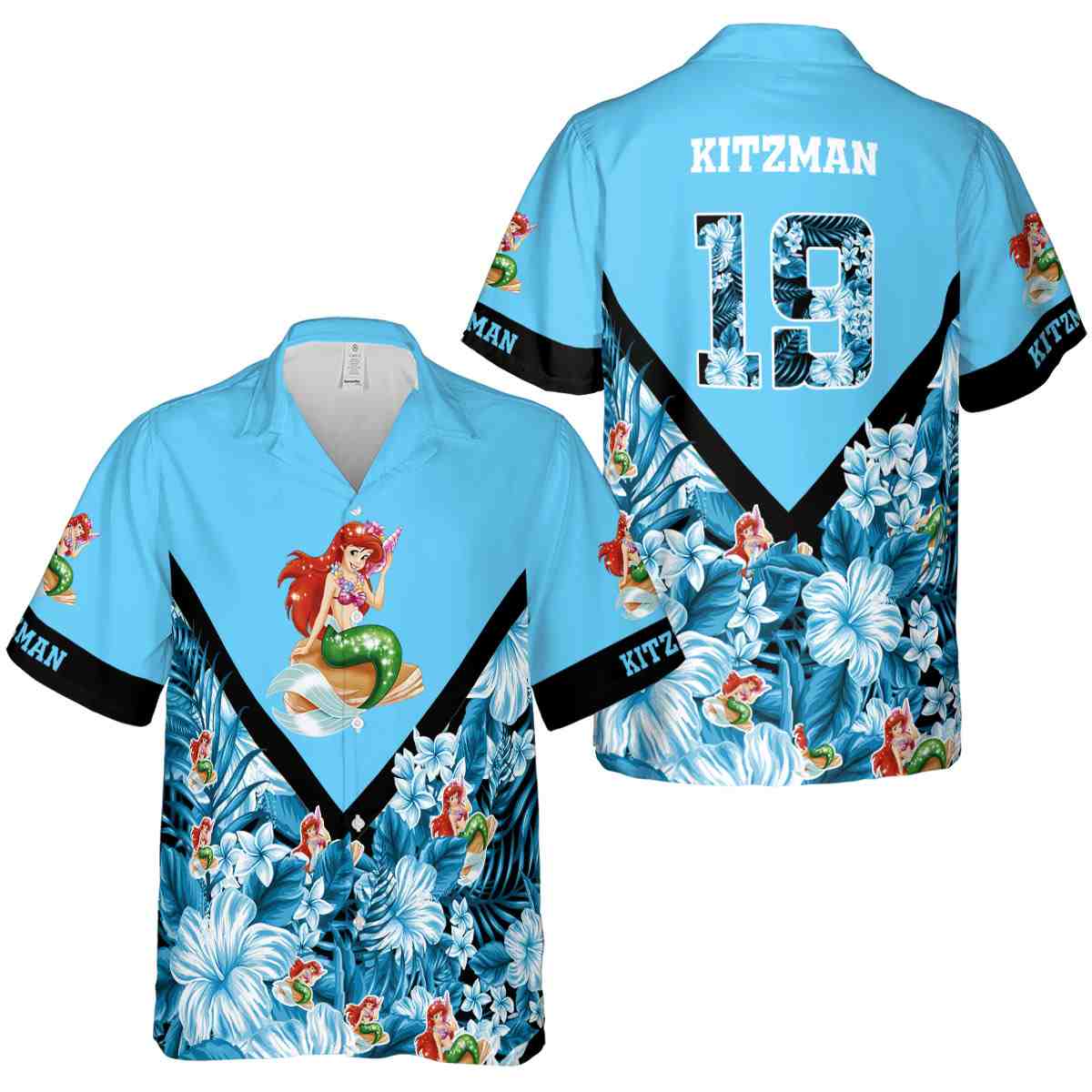 Customized Mermaid Bold Floral Number Hawaiian Shirt Premium grade Customized Mermaid Bold Floral Number Hawaiian Shirt Premium grade