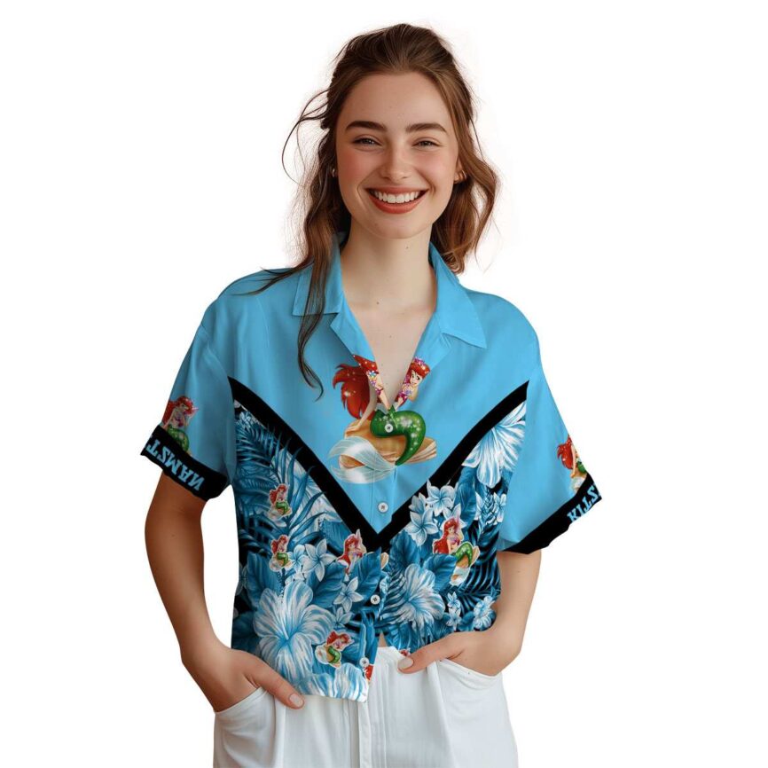 Customized Mermaid Bold Floral Number Hawaiian Shirt Top rated