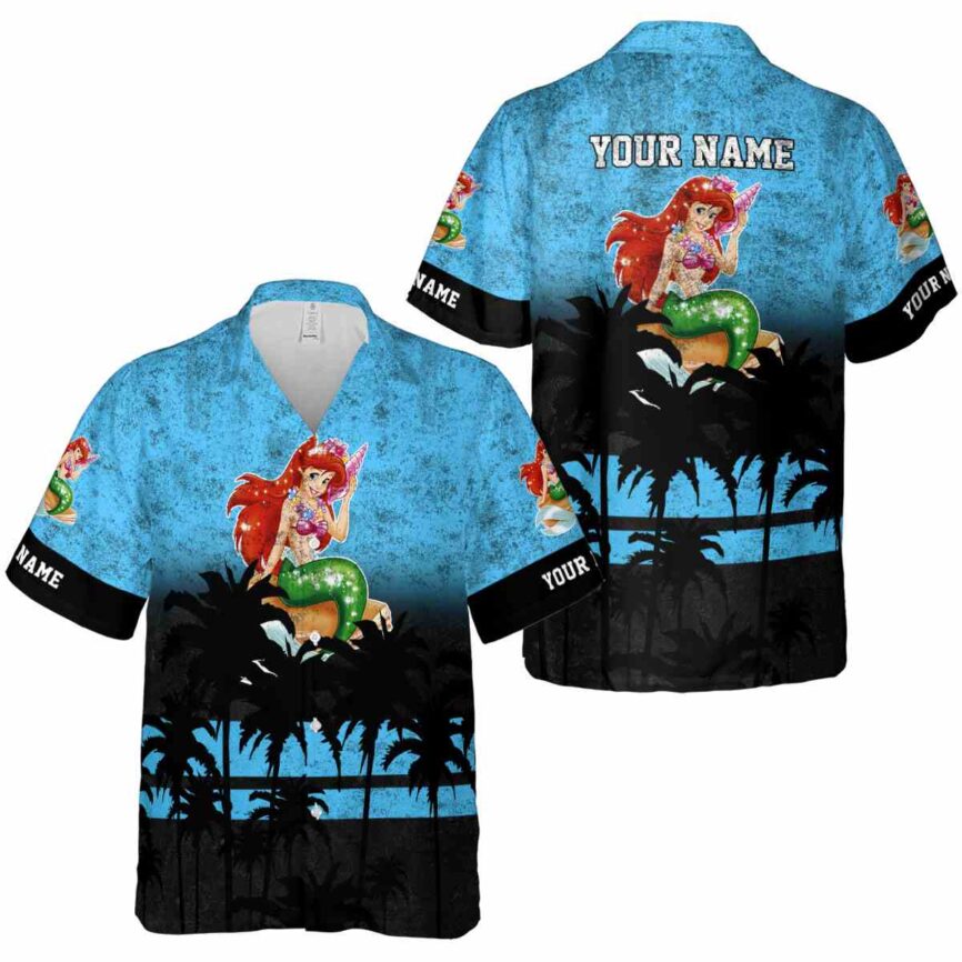 Customized Mermaid Sunset Gradient Hawaiian Shirt Premium grade