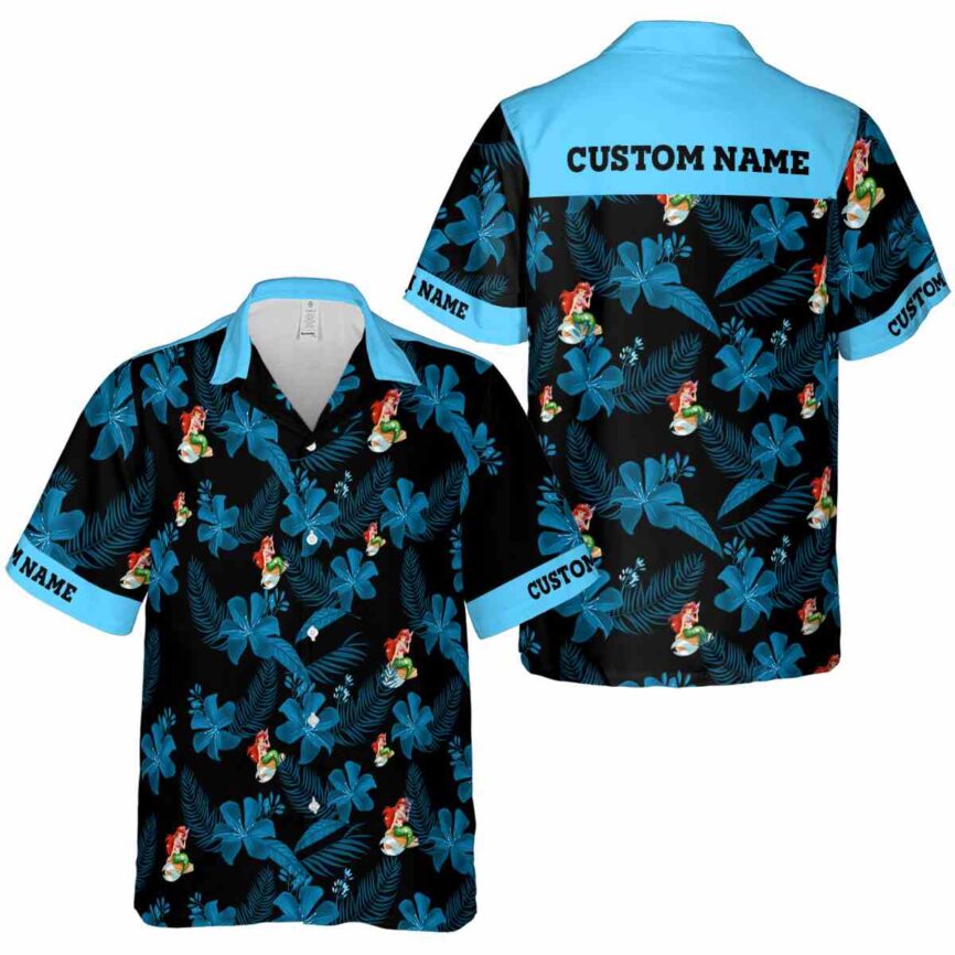 Customized Mermaid Tropical Flower Hawaiian Shirt Premium grade