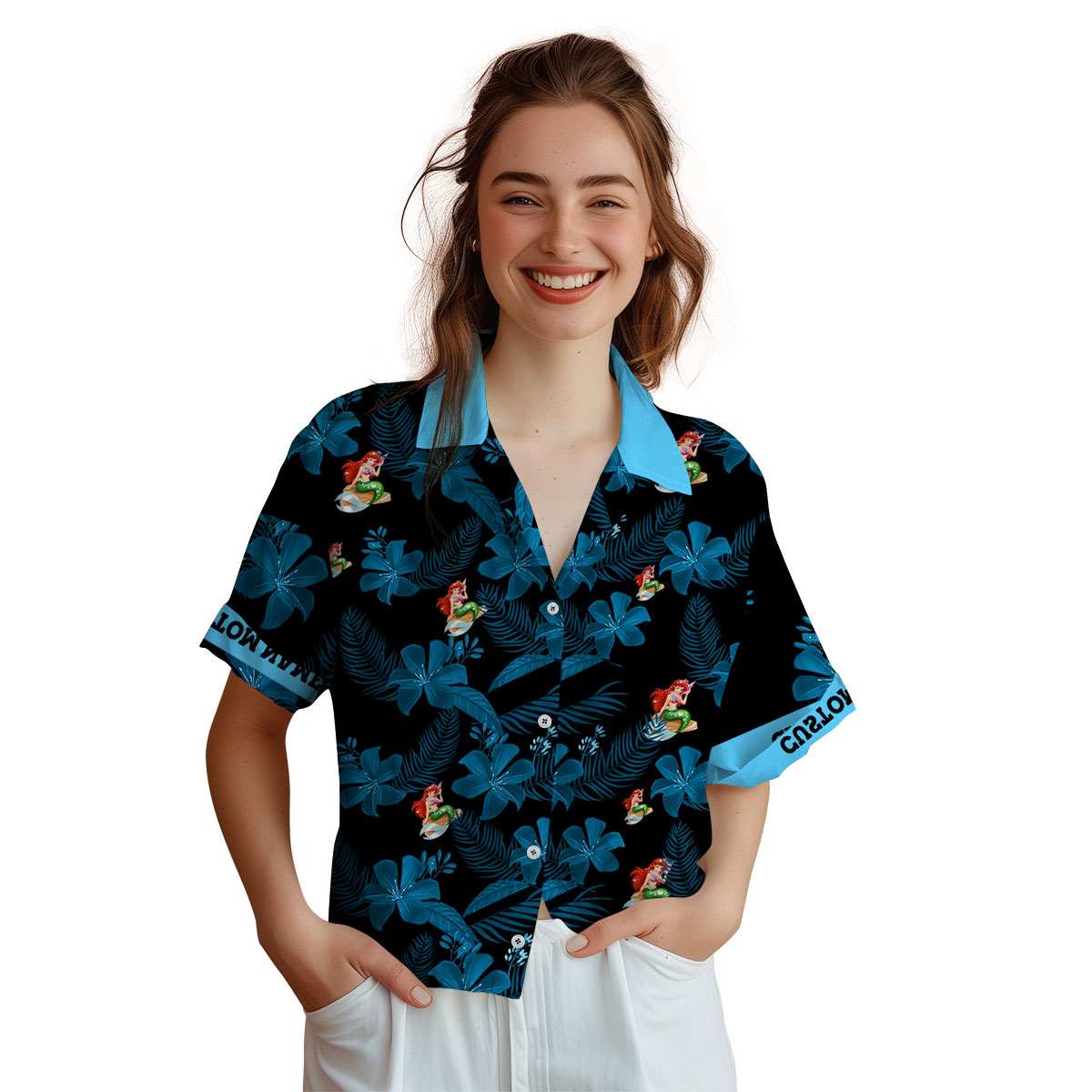 Customized Mermaid Tropical Flower Hawaiian Shirt Top rated Customized Mermaid Tropical Flower Hawaiian Shirt Top rated