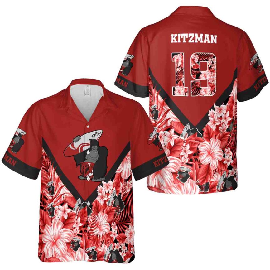 Customized Monkey Bold Floral Number Hawaiian Shirt Premium grade
