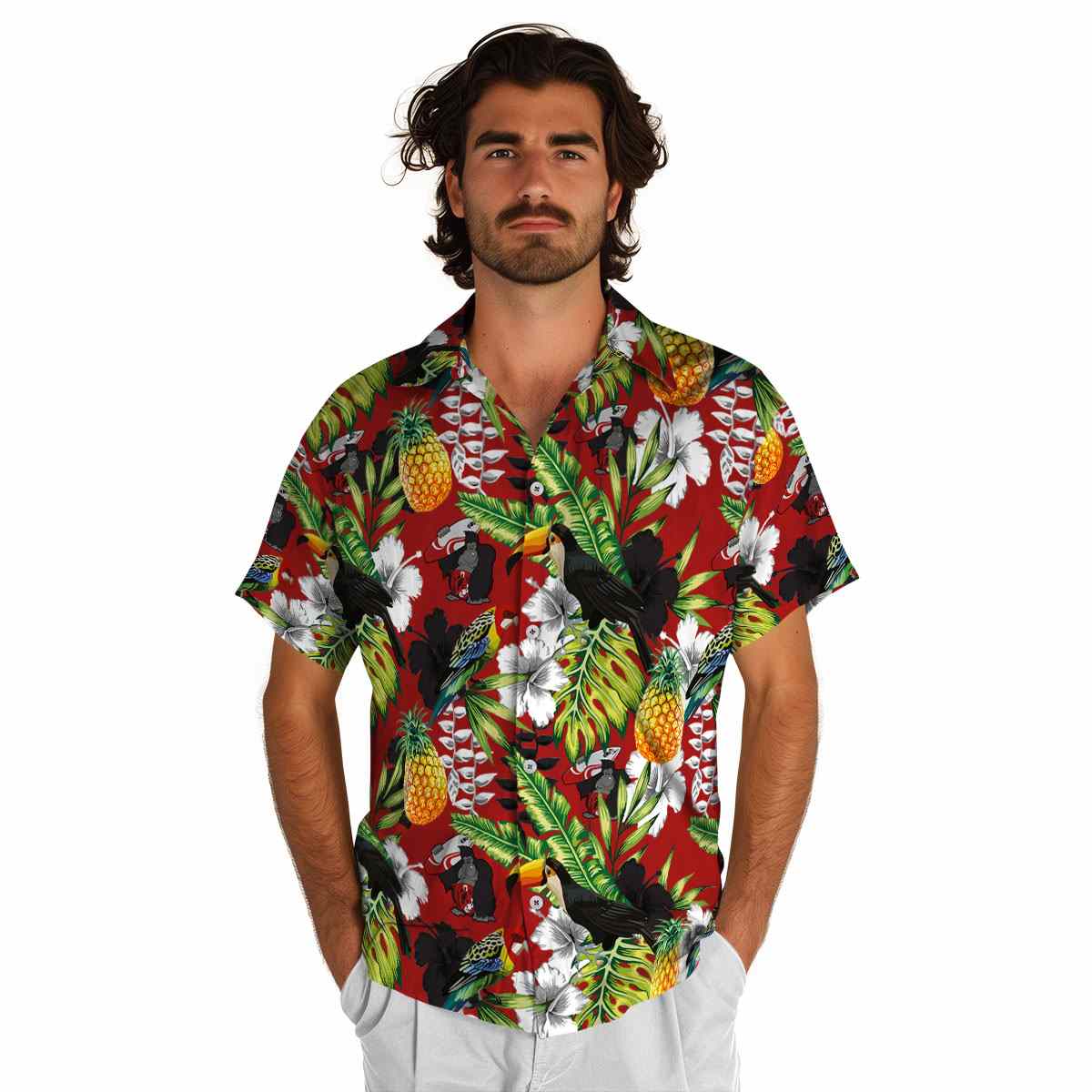 Customized Monkey Toucan Bird Hawaiian Shirt New Arrival Customized Monkey Toucan Bird Hawaiian Shirt New Arrival