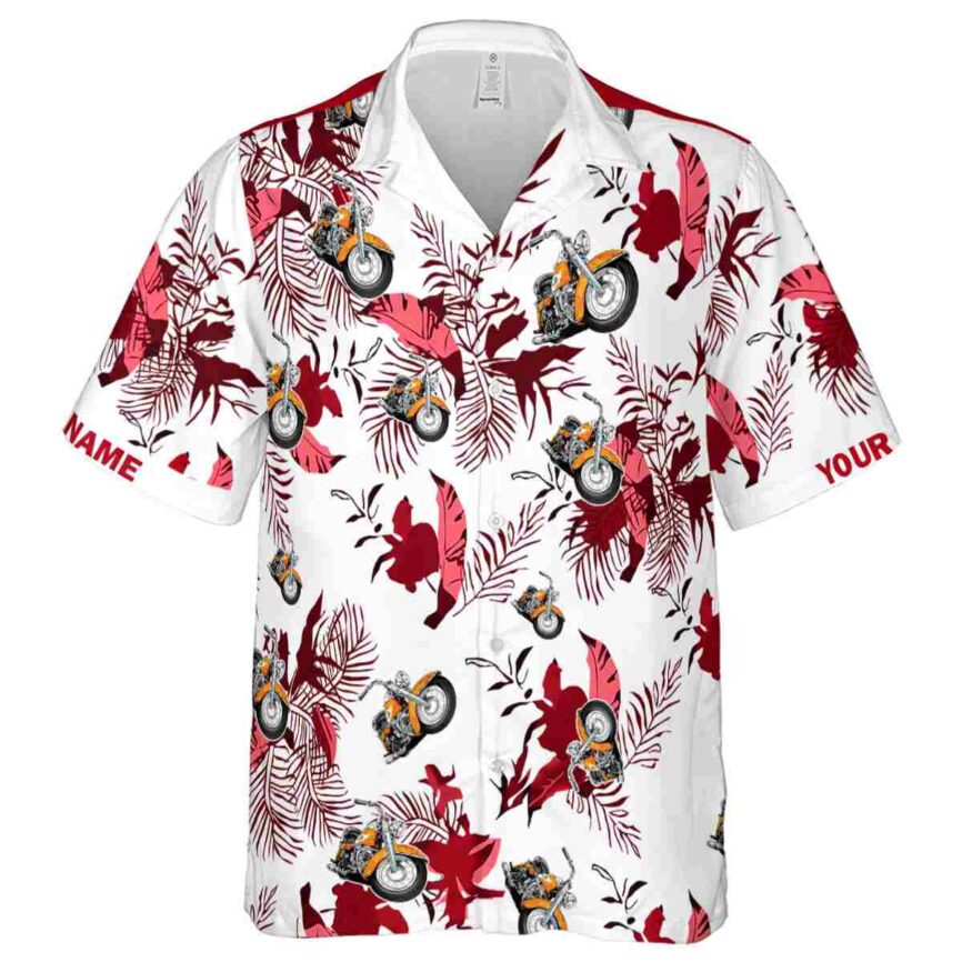 Customized Motorcycle Leafy Accents Hawaiian Shirt Fashion forward